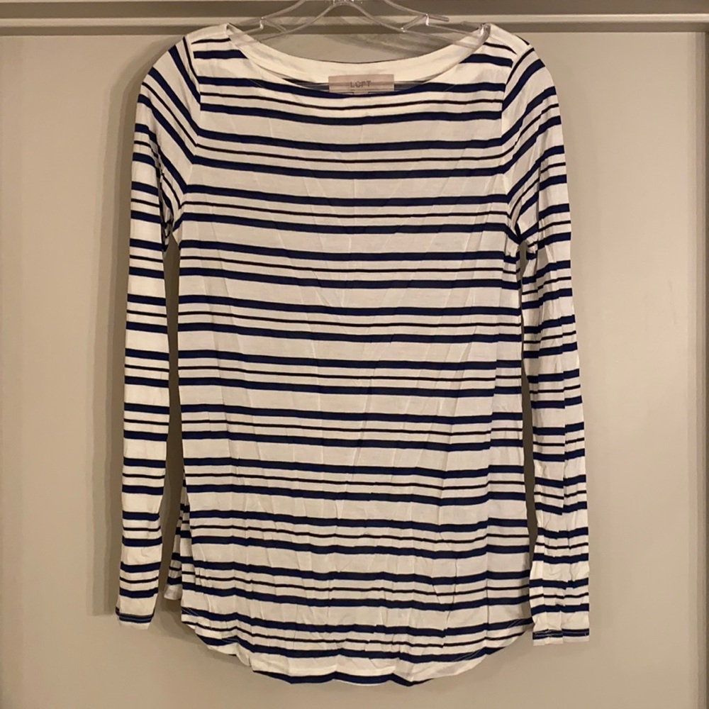 LOFT - lightweight long sleeve w/ boat neck - XS